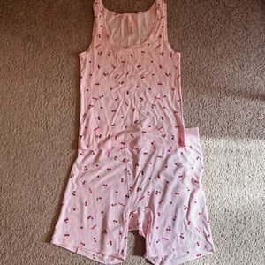 SKIMS Cherry Tank and Boxer Pajama Set